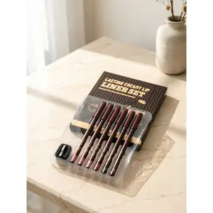 6 Colors Matte Creamy Lip Liner Set with Sharpener | Long Wear High Pigmented Silky Smooth Multifunctional Lip & Eye Makeup Pencil