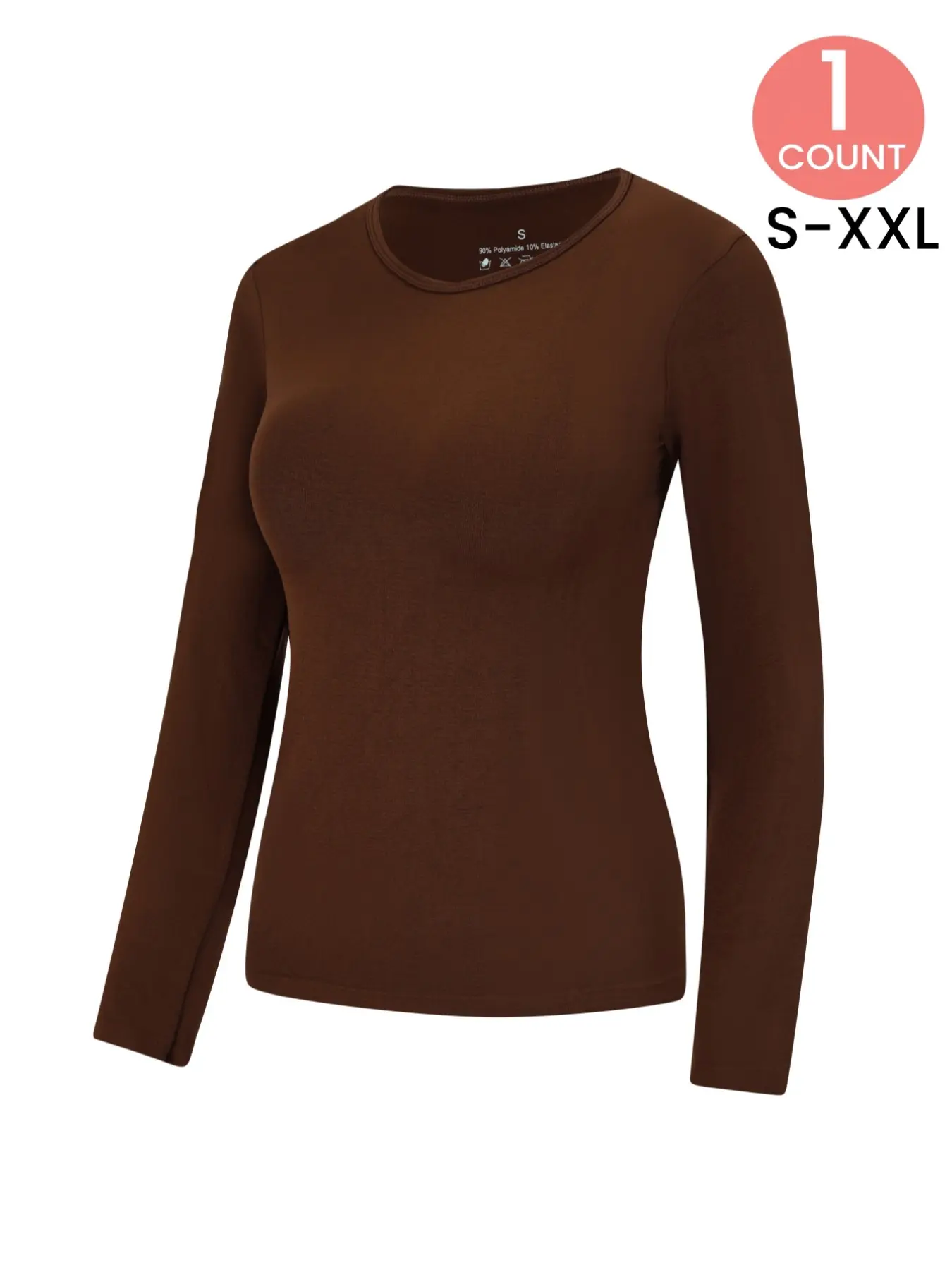 Women's Casual Long Sleeve Top, Soft Breathable Knit Round Neck T-shirts, Perfect for All Seasons, Essential Underwear , Comfortable Innerwear for Fall