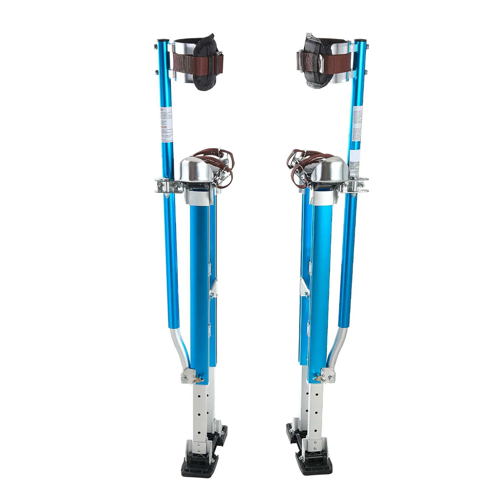 Drywall Stilts, 24.2–40.3 Inch Adjustable Aluminum Painter Stilts, 228 lbs Load Capacity, Non-Slip Rubber Feet, Dual Spring Shock Absorption, Comfortable Leg Straps for Painting, Decoration, Blue