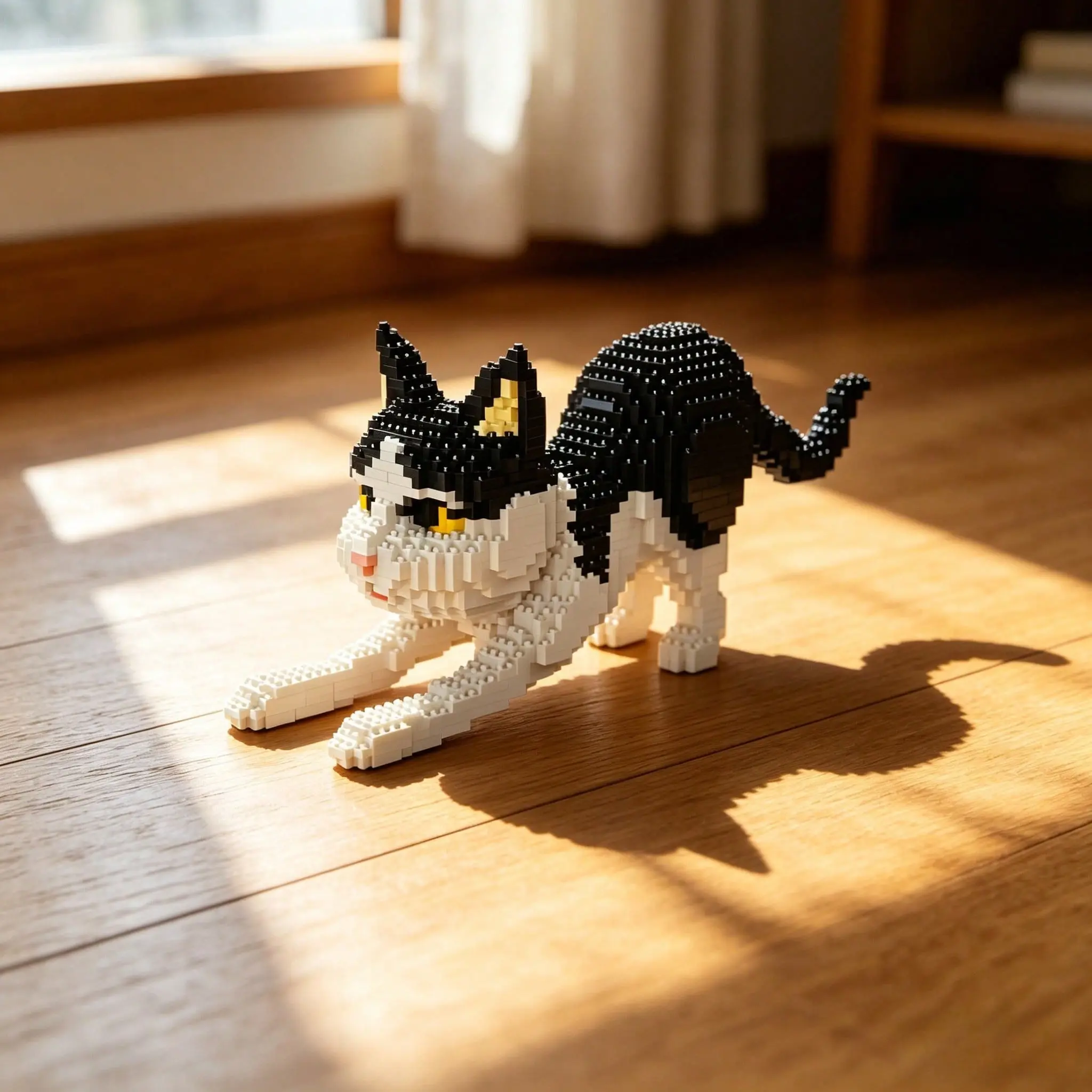 Cartoon Pet Cat Series Micro Mini Blocks, 3D Animal Puzzle Toy, DIY Decor, Lifelike Design, Perfect for Cat Lovers, Home Decoration, Birthday Gift