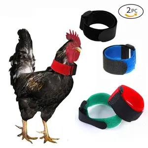 2 Pcs Soft Nylon Adjustable Chicken Collars - Anti-Choke Hook Design Rooster No-Crow Neck Bands, Poultry Farm Animal Supplies for Reducing Screaming Noise