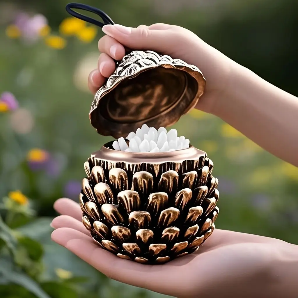Creative Vintage Acorn Storage Box, Home Decor, Toothpick Holder, Cotton Swab Container, Jewelry Box, Desktop Ornament, Holiday Gift