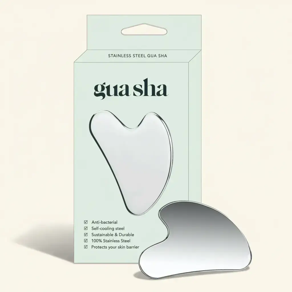 Premium Stainless Steel Gua Sha Facial Tool, Skin Care Tools - Self-Care Face Massagers for Face and Body, Durable Metal Gua Sha Tool, Includes Exquisite Gift Box #GLOBAL PICKS