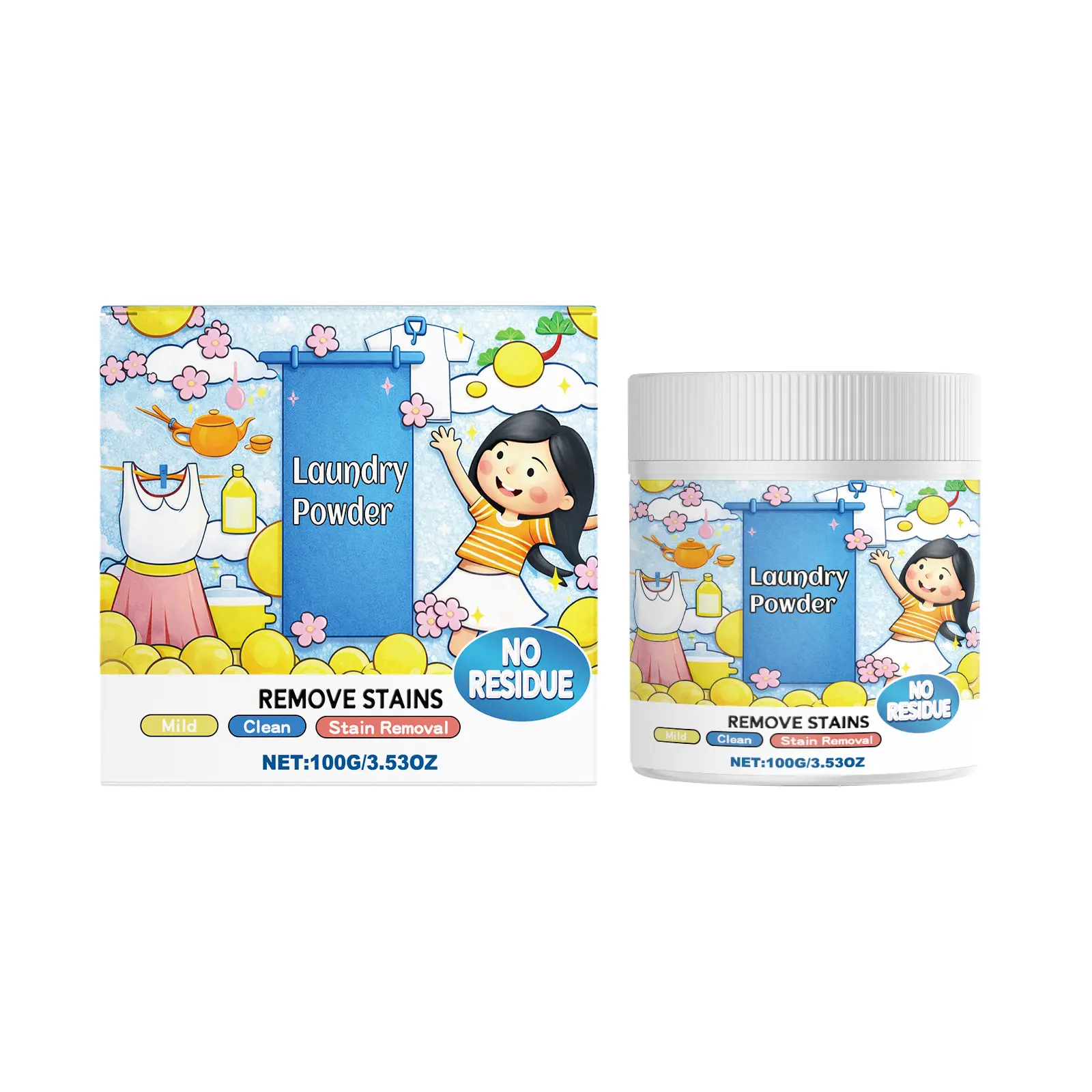Laundry Cleaning Powder, Helps Remove Stains, Refreshes & Softens Fabrics with Natural Fresh Scent for Daily Household Washing