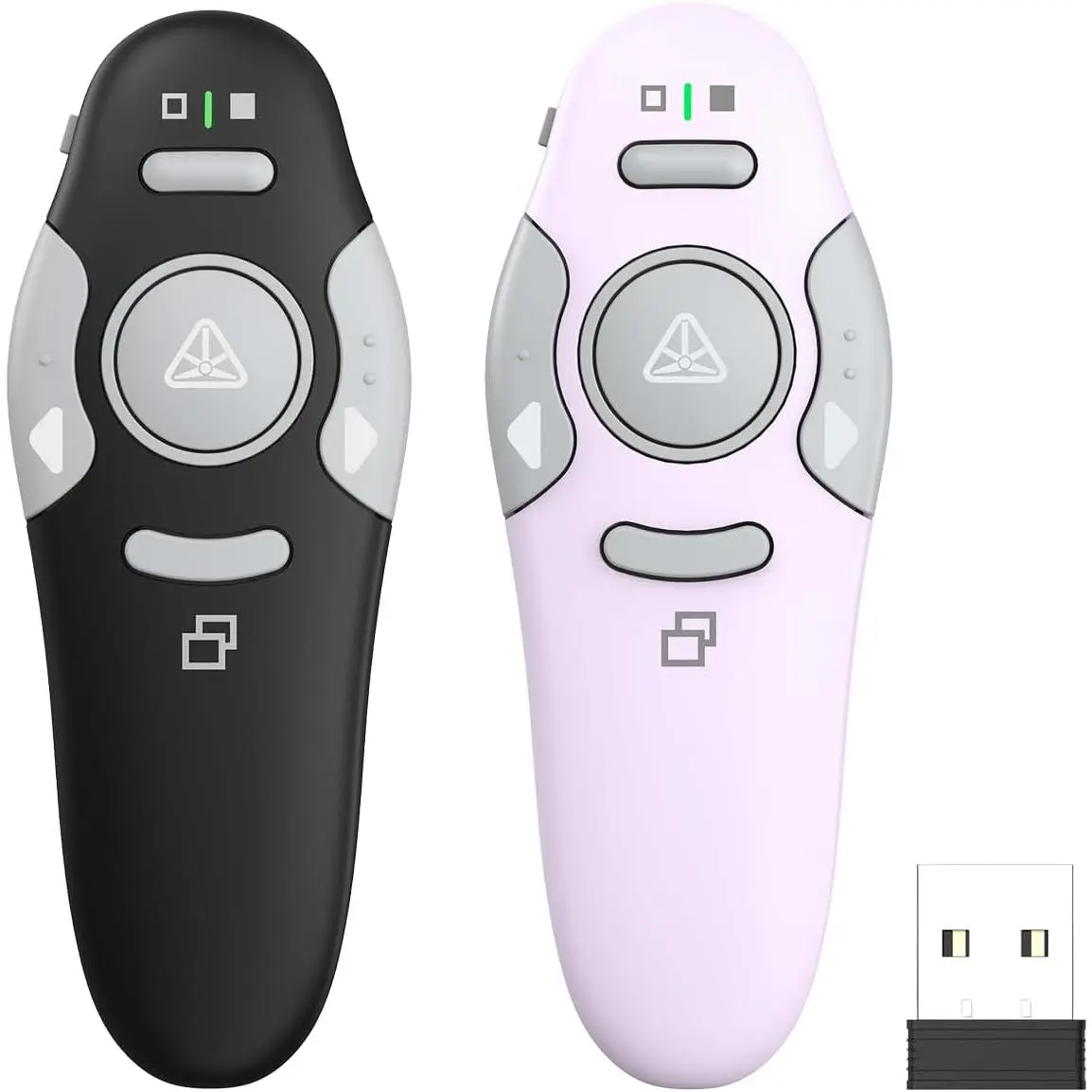 2 Pack Presentation Clicker,  Presenter Remote Clicker for PowerPoint, Slide Advancer for , Windows,  Slide, Keynote (USB, Black )