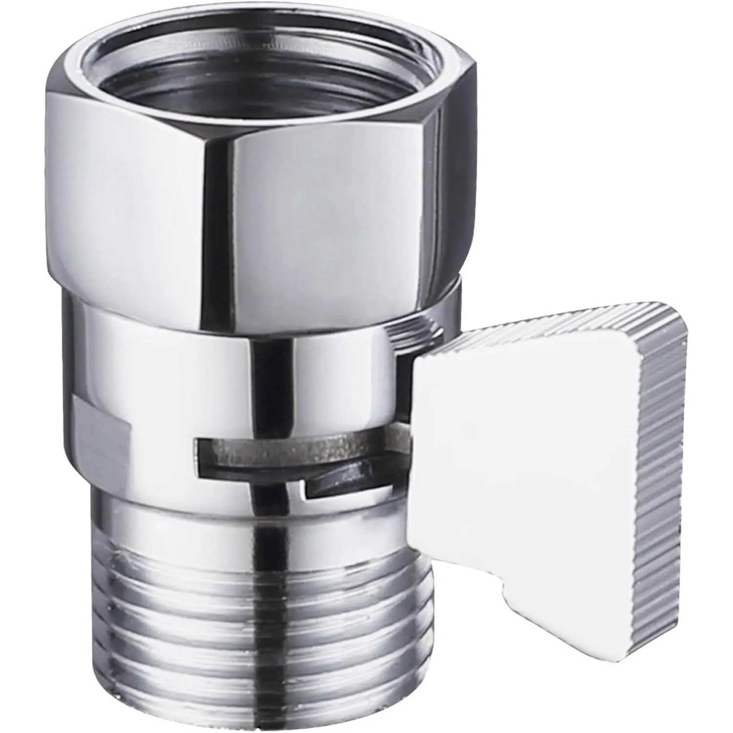 Water Flow Control Valve, Solid Brass Shower  Flow reducer, Chrome | Solid Brass, G 1/2 Thread Shower Shut Off Valve with  Off , Water Volume Saver for Handheld Shower or Bidet Sprayer
