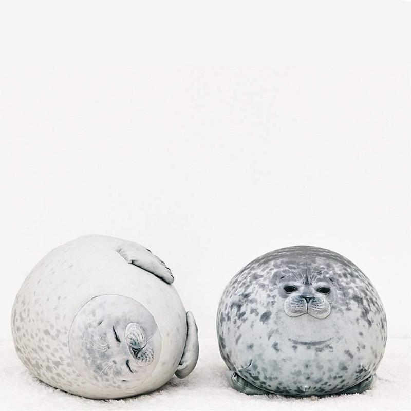 Chubby Blob Seal Pillow,Stuffed Cotton Plush Animal Toy Cute Ocean Small(13 in)
