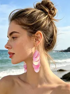 Glitter Grape Cluster Earrings, Sparkling Cute Sweet Dopamine Mermaid Style, Versatile Summer Fashion Jewelry, Perfect for Beach Parties