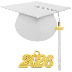 Matte Adult Graduation Cap with 2026 Tassel Unisex Adjustable Graduation Cap