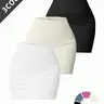 Three-Piece Women's Ribbed High-Waisted Tightening Skirt, Sporty Fitness Short Skirt, Seamless Knit Anti-Exposure, Pear Shape Slimming, Athletic Skirts, Active Skirts, Sports Fitness Skirt, Sportswear Workout Skirts
