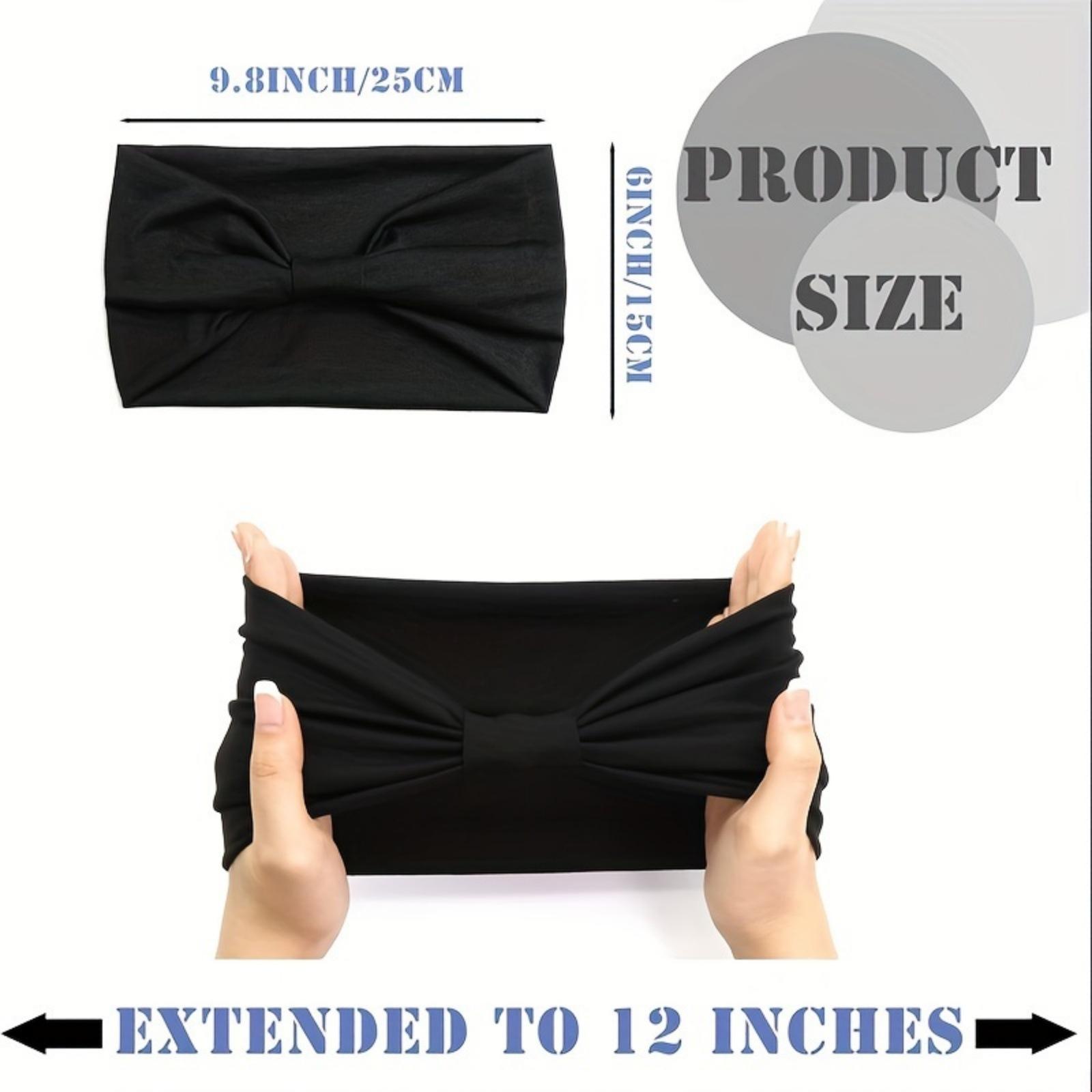 4pcs Headbands for Women, Wide Elastic Head Bands, Non-Slip Thick Hair Bands, Sports Stretchy Sweat Bands, Large Knotted Soft Headband for Washing Face, Makeup, Workout, Spa, Running, Fashion