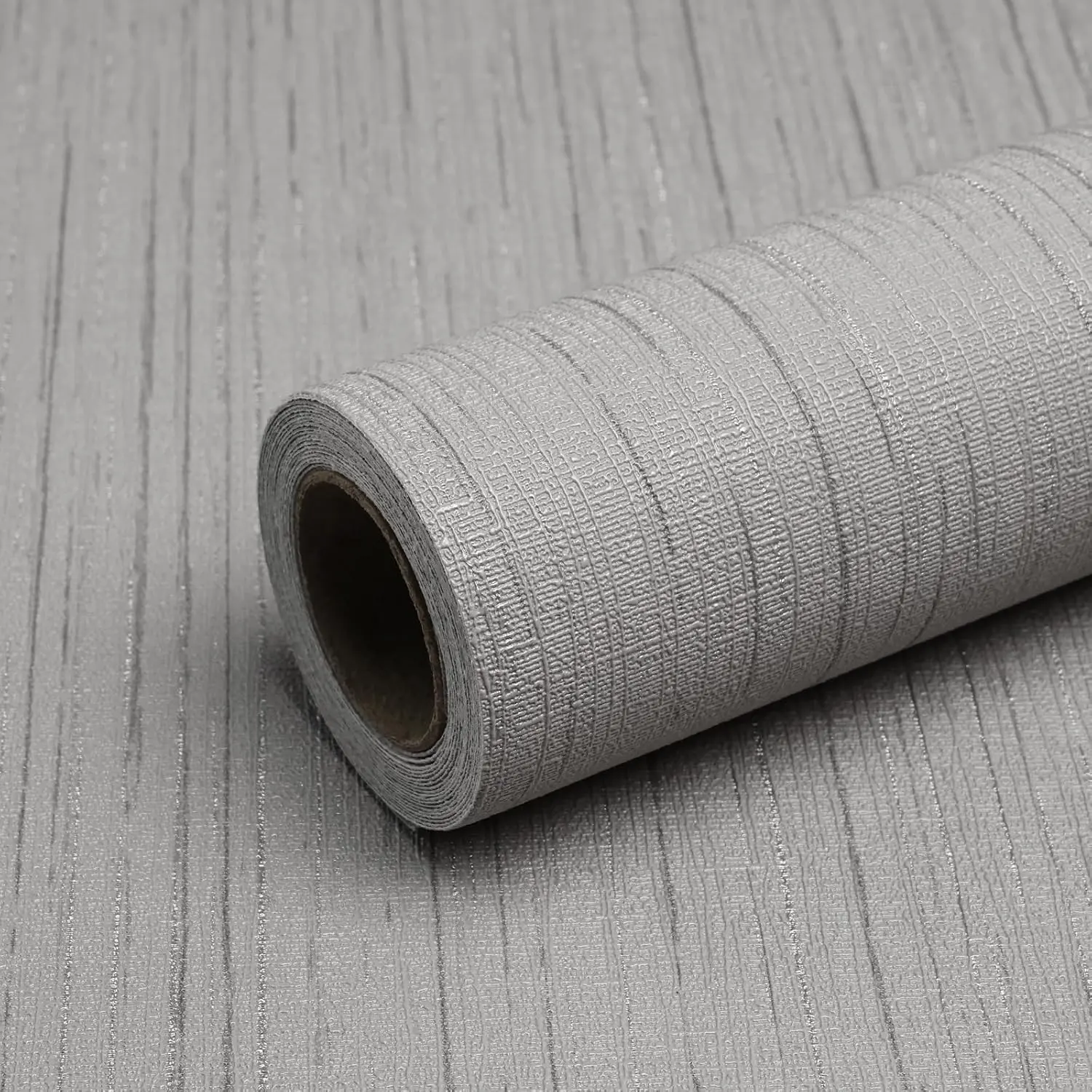 Grey Grasscloth Wallpaper Peel and Stick Wallpaper Texture Contact Paper 15.7"x120" Vintage Removable Waterproof Wall Paper for Room Walls Cabinets Furniture Drawers Desk