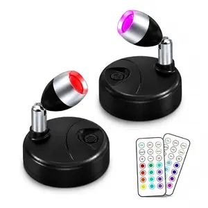Battery-Powered LED Spotlights, Wireless Indoor Lighting, Cordless Wall Lamp, 13 Color Adjustable, Wall-Mountable, Ideal for Hallways, Art Displays, Storage Rooms