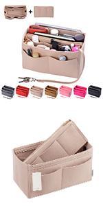 Purse Organizer Insert, Felt Bag Organizer For Handbag Purse Organizer,13 Colors, 6 Size (Medium, Black)