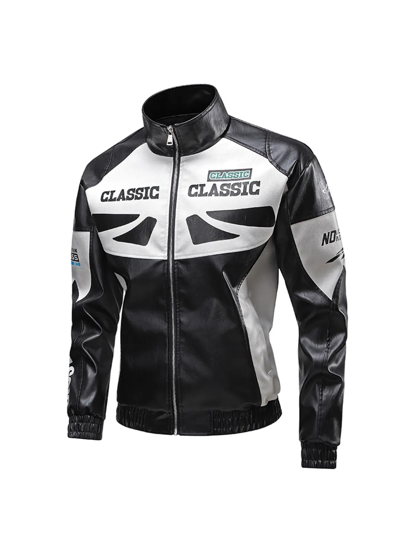 Colorblock Print Fashion Couple Racing Jacket, High-Quality Men's Casual Jacket, Comfortable Men's Outerwear, Stylish and Trendy