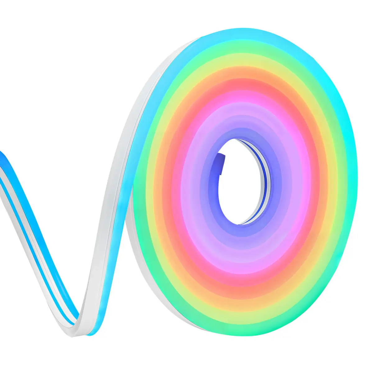 LED Neon Rope Light, 16.4 ft, Flexible RGB-IC LED Strip Light, Control with App/Remote, Works with Alexa & Google Assistant, Music Syncing, Custom DIY Neon Flex Lights, for Bedroom Gaming Indoor