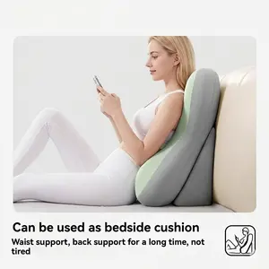 Ergonomic mattress pillow, adjustable memory cotton backrest for reading, 2-piece split support pillow for bed rest, anti slip waist and neck pads, suitable for home office and relaxation