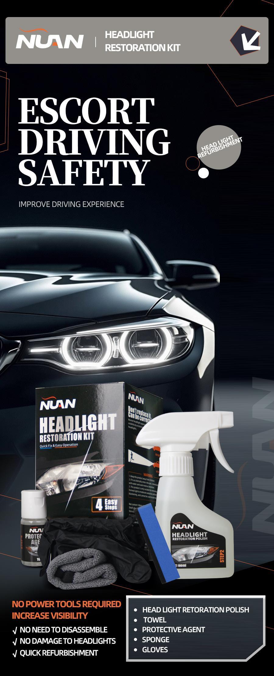NUAN Headlight Renew Kit Enough for Year-Round Car Use