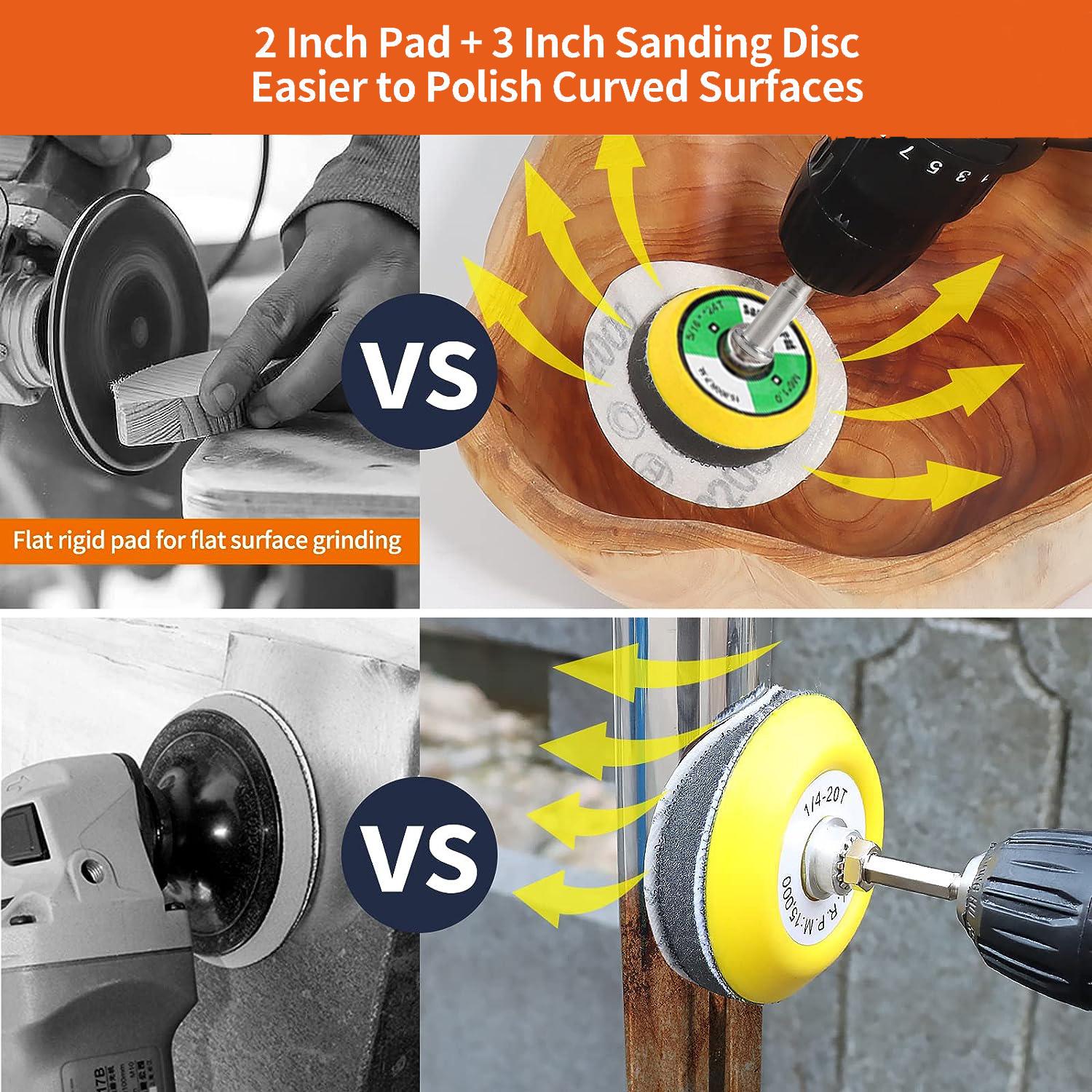 2/3 Inch Versatile Sanding Discs Pad Pack, Sanding Pads with 1/8" & 1/4" Shank Backer Plate, Abrasive & Finishing Products for Drill Sanding Grinding Rotary Tools, Power Tools