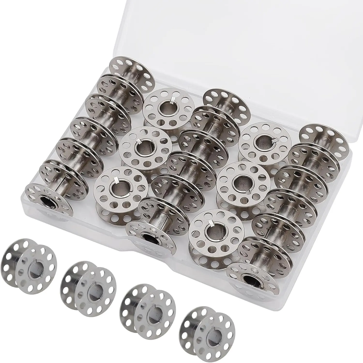 Metal Sewing Machine Bobbins, 28 count  Sewing Machine Bobbins, Compatible with , , Janome, Bernina, Toyata, etc. (28 PCS)