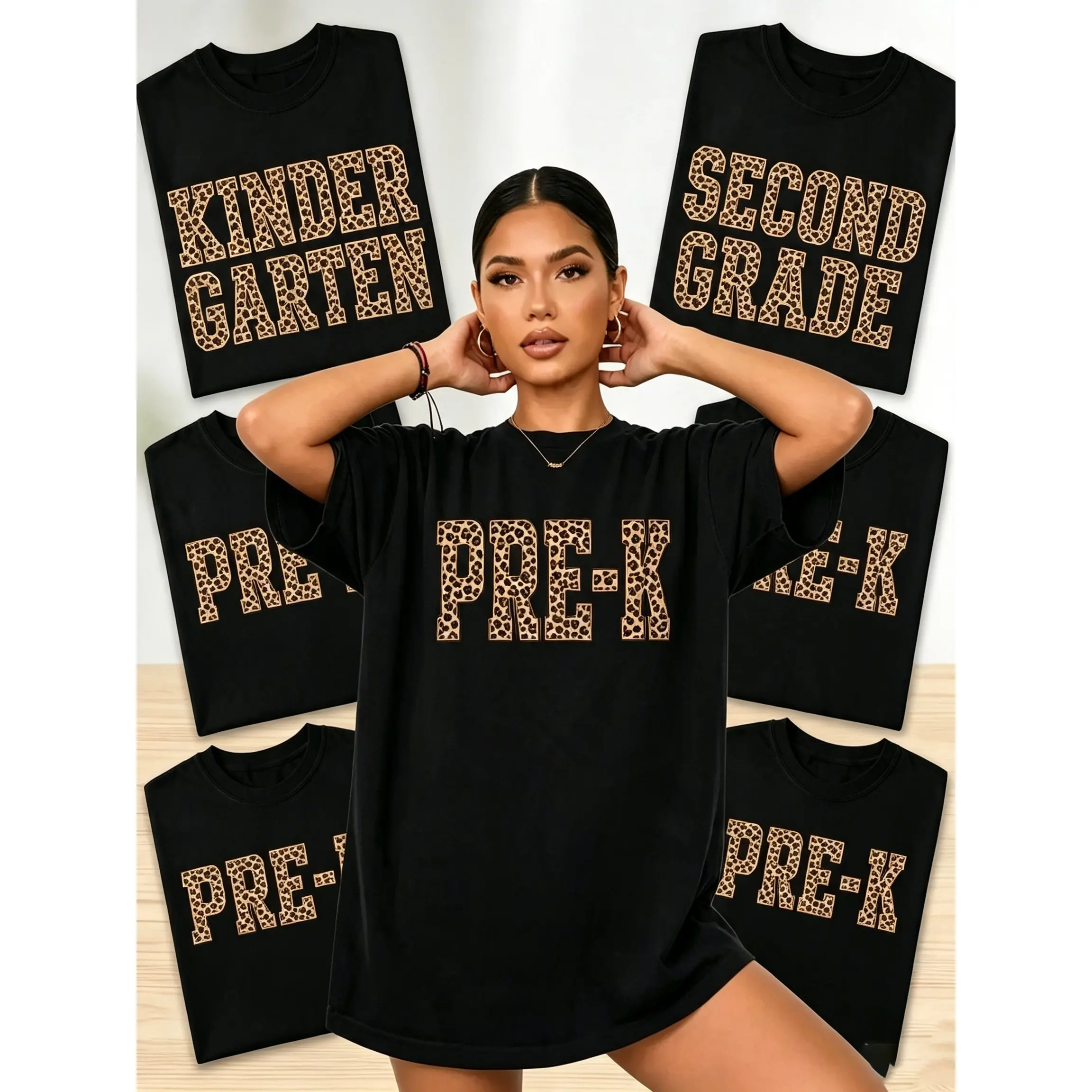 Leopard Grade Shirt, Pre-K Teacher Shirt, Kindergarten Shirt, First Grade Tee, Second Grade Shirt, Third Grade Shirt, Fourth Grade Teacher Tee, Fifth Grade Shirt, Back To School Shirt, Preschool Crew, Teacher Gift, Back To School Gift