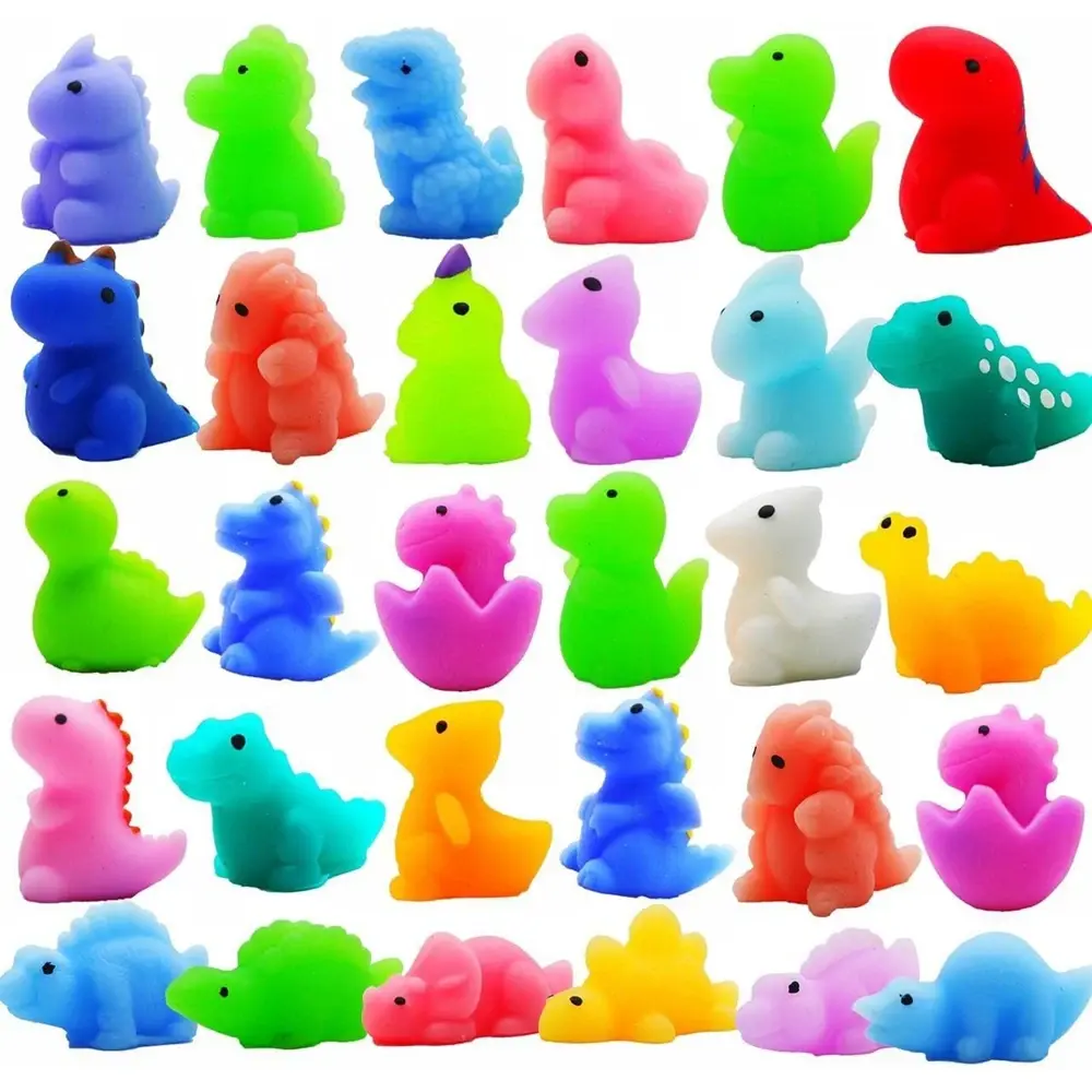 Kawaii Mochi Slime & Squishy Toys - Assorted Adorable Dinosaur & Animal Mini Fidget Items for Back to School Haul, Squishy Hunting, Relaxing ASMR, Stress Relief, Safe for 10-12 Year Olds