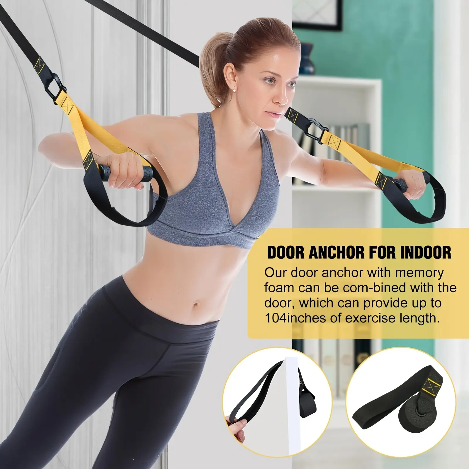 Hanging Training Strap Adjustable Resistance Band Gymnastics Fitness Band Pull Rope Exercise Stretch Strap Home Gym Equipment