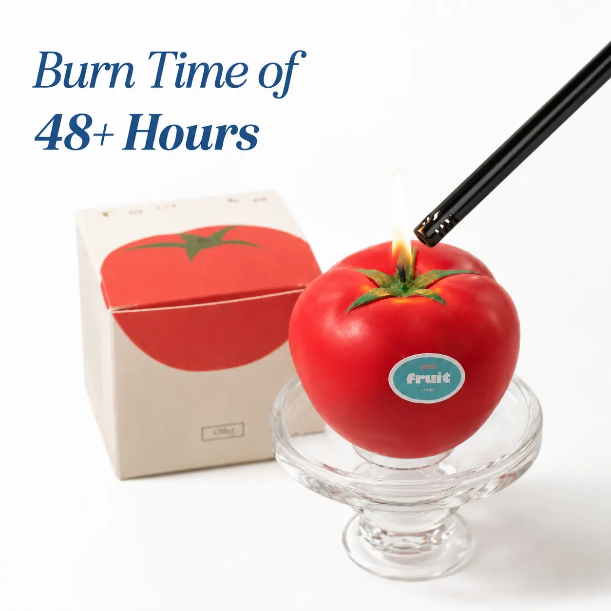 100% handmade tomato fruit scented candle with a fresh tomato aroma; rustic tomato fragrance; home decor gift; ambiance decoration; home ornament candle; realistic fruit design; natural soy wax; beeswax; safe Scented Light Smooth Cozy Cozy