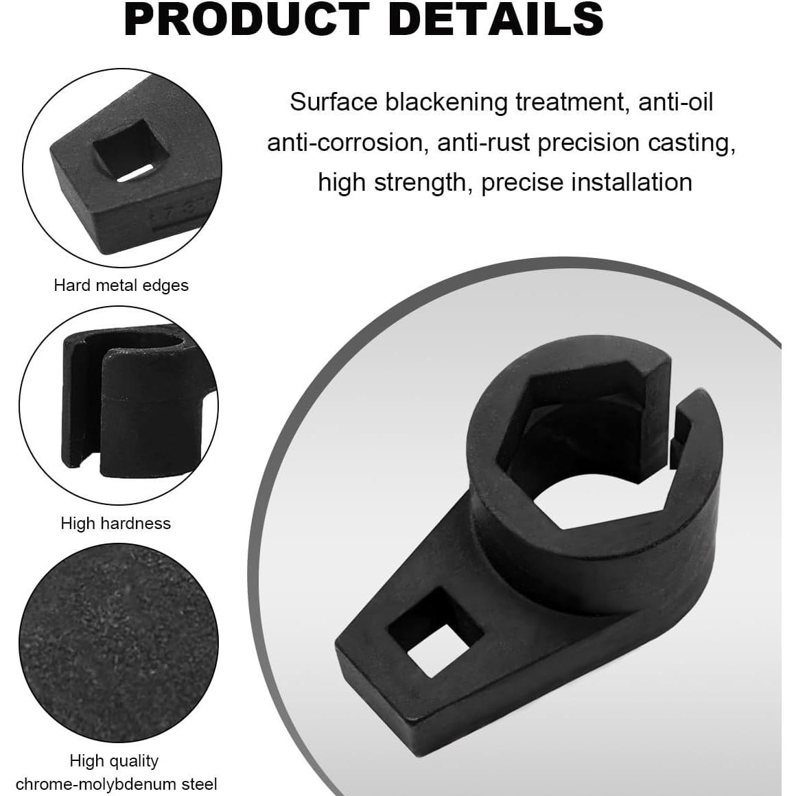 Sensor Socket, 3/8-Inch Drive by 7/8-Inch 22mm  Sensor Socket O2 Sensor Remover, Offset 6-Point  Sensor Socket Wrench for  ,  Accessories