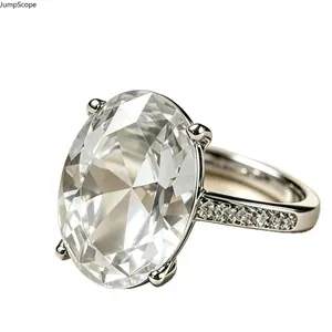 Oversized Oval Brilliant Cut Solitaire Split Band Ring, Ideal For Proposal Ceremonies, Wedding Styling, Formal Occasions & Upscale Romantic Meaningful Sentimental Gifts for Her