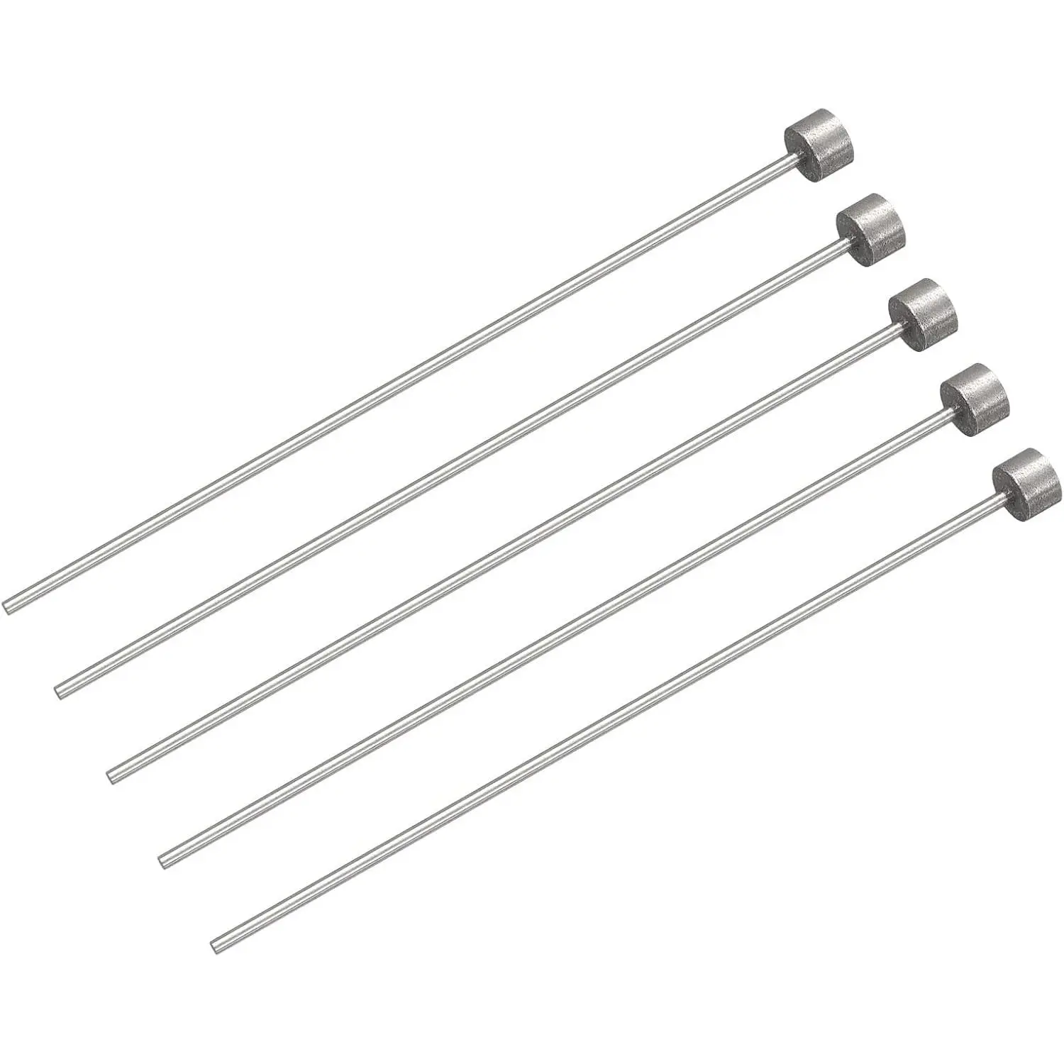 Straight Ejector Pins, 1mm (3/64") Dia. 65Mn Steel Round Tip Punch 100mm (4") Long for Mechanical Maintenance 5 count