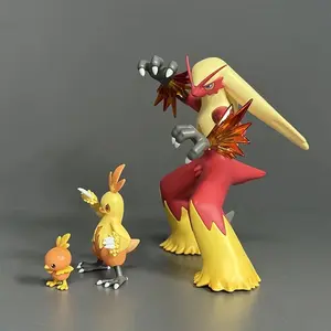 In-Stock 3pcs Torchic Anime Figures Combusken Figures Blaziken Evolutionary Group Pvc Statue Collection Model Gifts Toys