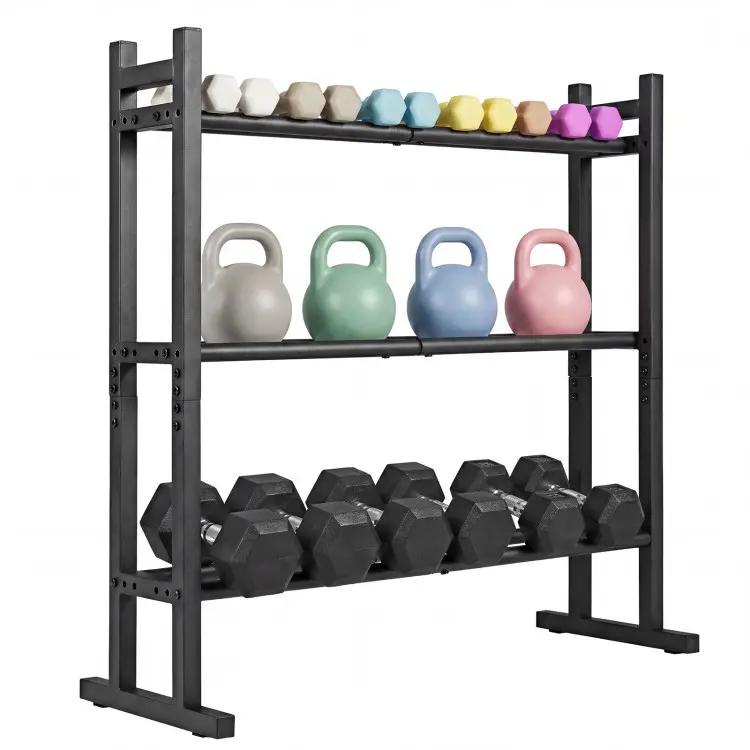 Heavy-Duty 3-Tier Weight Rack, Adjustable 529 LBS Capacity Stand for Kettlebells, Muscle Training & Workout Fitness Equipment for Home Organization, Training Fitness Equipment, Muscle Training Equipment