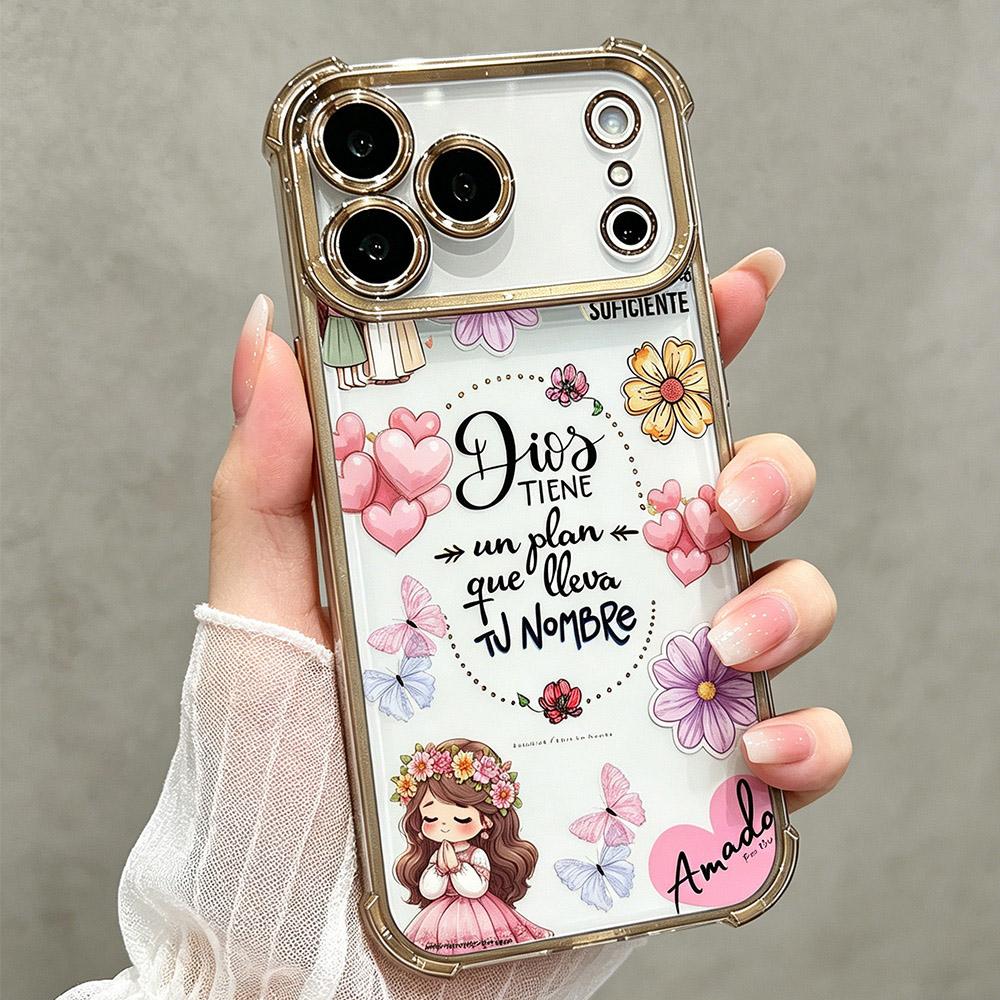 God Has a Plan Phone Case for iPhone 17 17 Pro Max Air 16 16 Pro 15 15 Pro Max Plus 14 14 Pro Max Plus 13 12 11 E Soft TPU phonecase Shockproof Durable Protective Cover Faith Gift Floral Curve cover gift Phone Case Protection DDSJ260422001