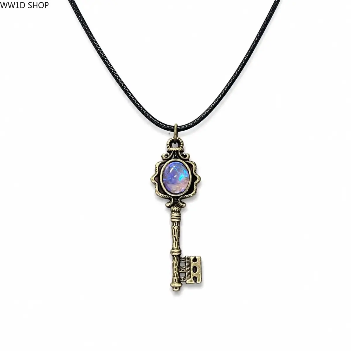 Gothic Witch Key Necklace for Women and Men, Boho Vintage Adjustable Pendant Jewelry With Antique Copper Finish for Daily Wear Alternative Fashion Accessory