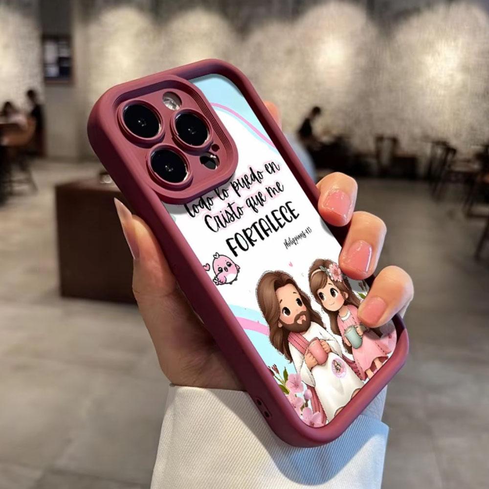 Bible Verse Aesthetic Christian Pattern Junk Phone Case for iPhone 17 Pro Max 16 E 15 14 Plus 13 12 11 Pro Max & Samsung S21S22 S23 S24 S25 S26 Ultra Plus, Soft Cover, Tuff Shockproof Protective Cover