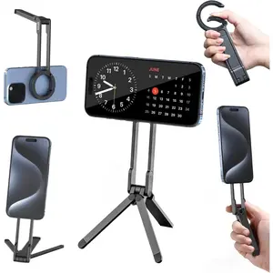 MagSafe Magnetic Phone Tripod Stand for iPhone 17 16 15 14 13 12 Pro Max, Aluminum Pocket Mini Cell Phone Stand with Strong Maglock, Adjustable Vlogging Stick for Content Creators