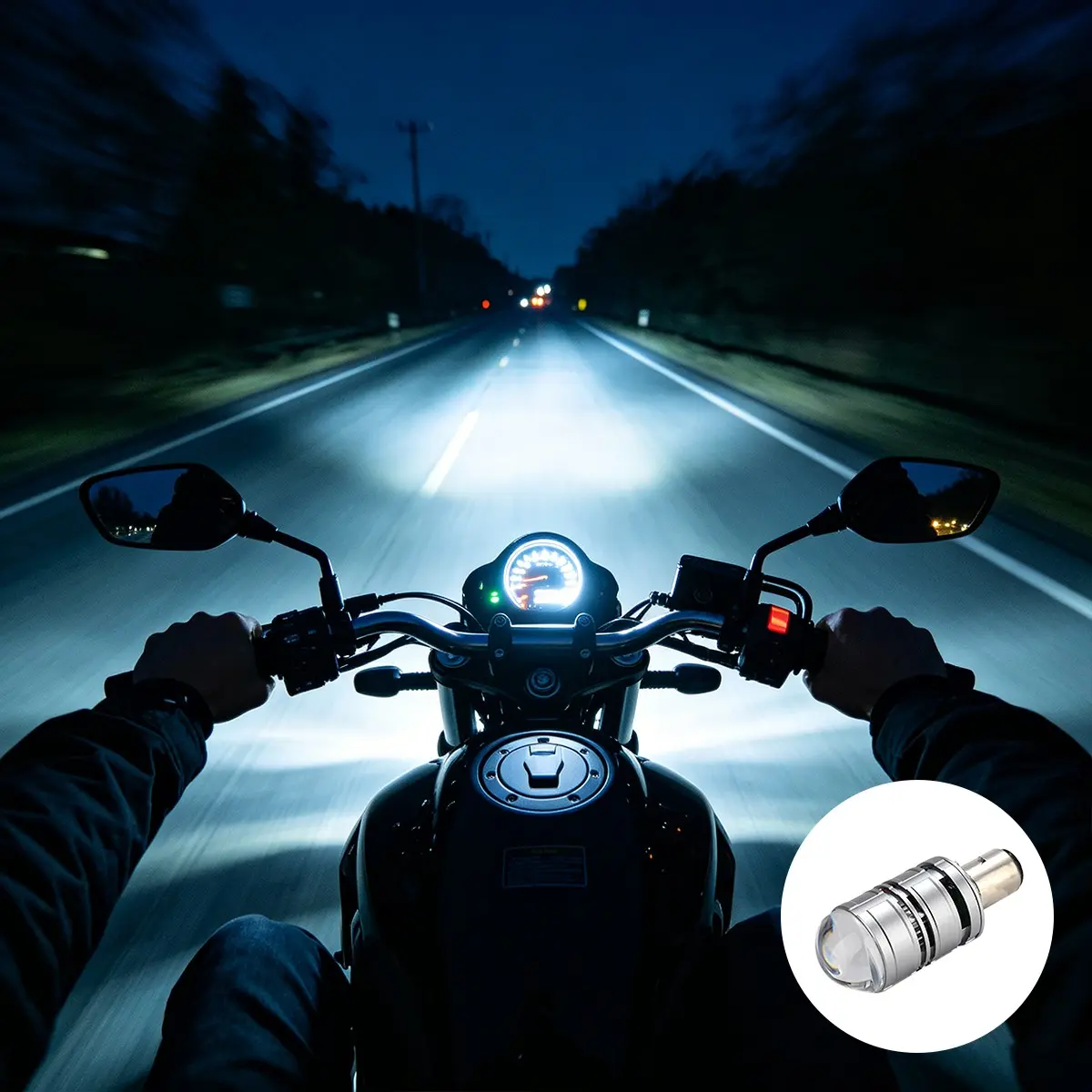 H4 BA20D Dual Color White Yellow Motorcycle LED Headlight Bulb, 45W Projector Lens Hi/Lo Beam Motorbike Headlamp, IP68 Waterproof Aluminum Cooling LED Bulb for Scooter ATV Electric Bike