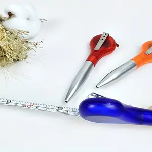 4PC Retractable Tape Measure Ballpoint Pen Creative Multitasking 2-in-1 Writing Instrument with Extra Refill for Civil Engineers & Construction Workers Portable Engineering Stylus