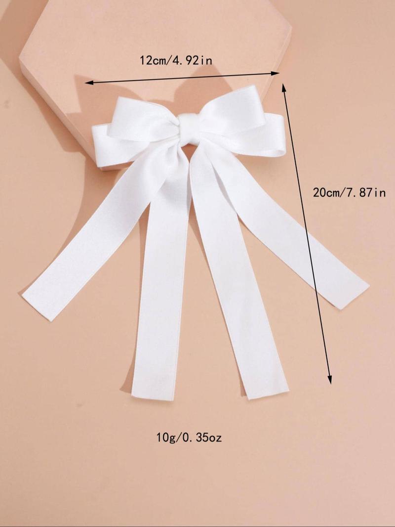 Women's Elegant Trendy Bowknot Decorated Hair Clip, Simple Style Plain Color Hair Clip, Fashionable Hair Accessories for Daily & Party Decoration for Women