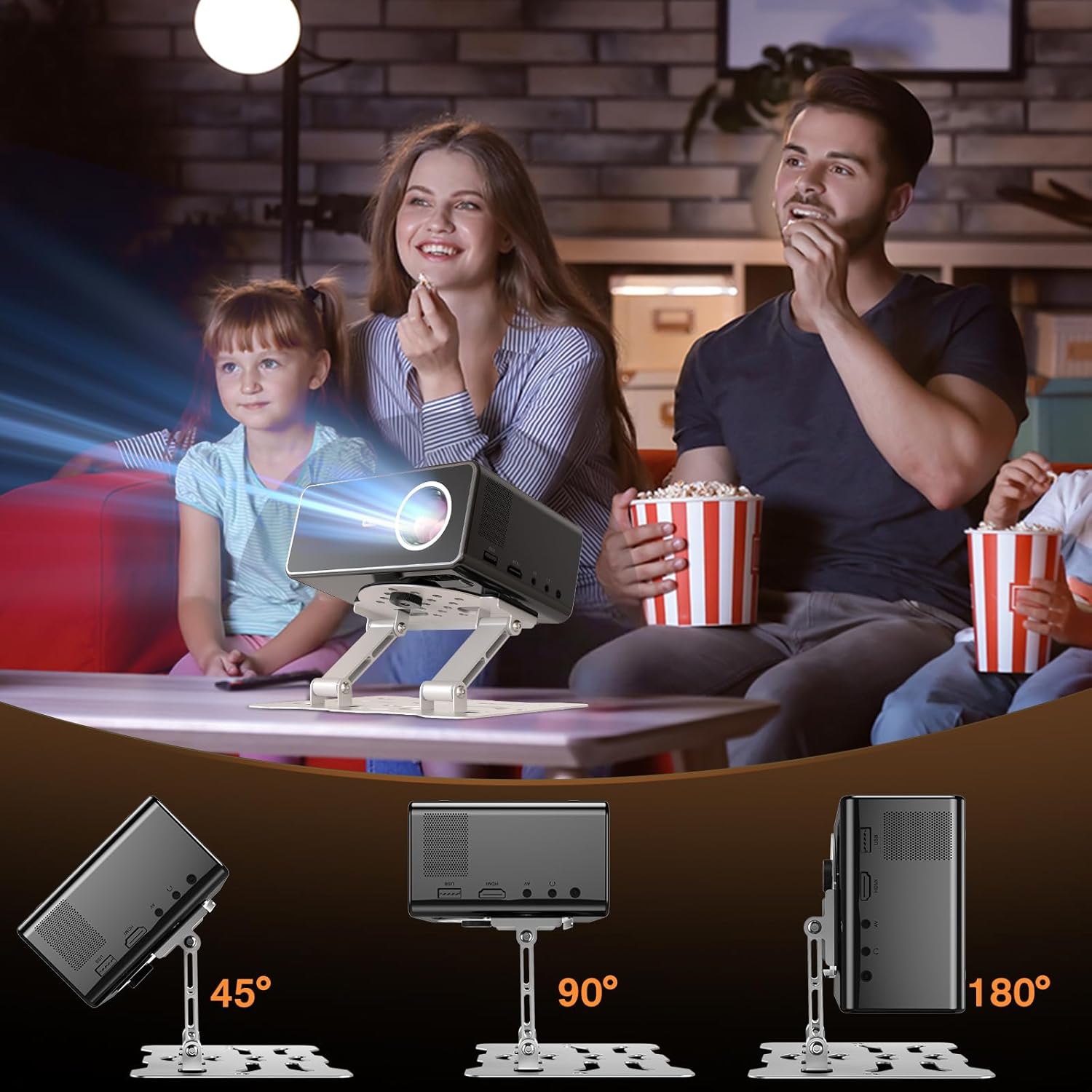 Mini Desktop Projector Stand Adjustable Table Mount with 1/4" Screw Mini Holder Bracket with Ties,180? Dual-Axis Rotation, Multi-Hole Design, Anti-Slip Pads for Secure Projector Holder Mini Desktop Projector Stand Adjustable Table Mount with 1/4" Screw Mini Holder Bracket with Ties,180? Dual-Axis Rotation, Multi-Hole Design, Anti-Slip Pads for Secure Projector Holder