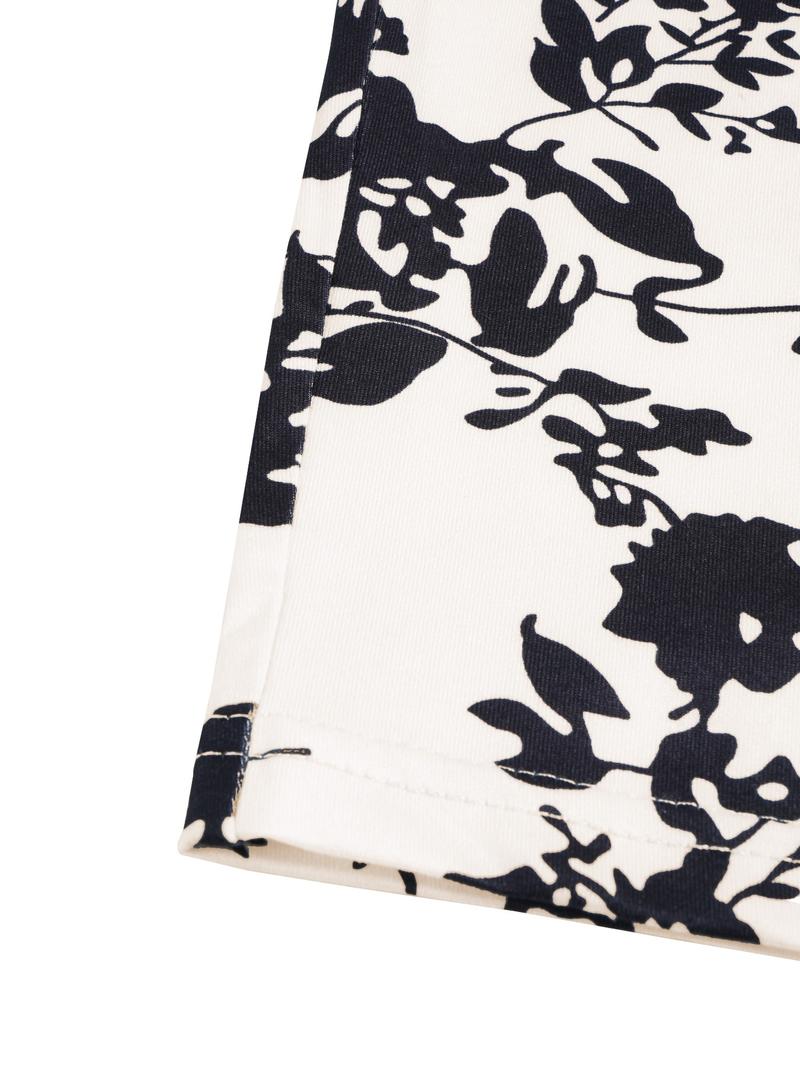 Aliling Women's Elegant Fall Print Dress, One Shoulder Long Sleeve Bubble Sleeves High Waist Bodycon Ruched Midi Dress