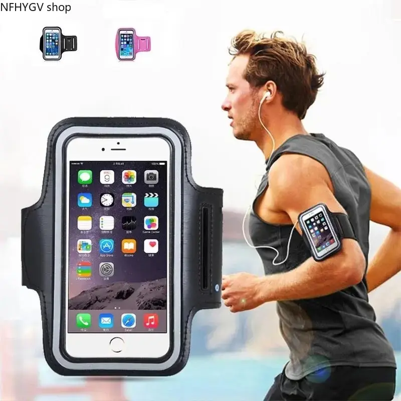 Fitness Gear Sports Phone Arm Bag, One Size Fits All Outdoor Accessory For Runners, Built-In Touch Screen Window And Safety Reflector Strip, Lightweight Arm Storage Holder Compatible With All 4 To 6 Inch Smartphones For Daily Workout Use