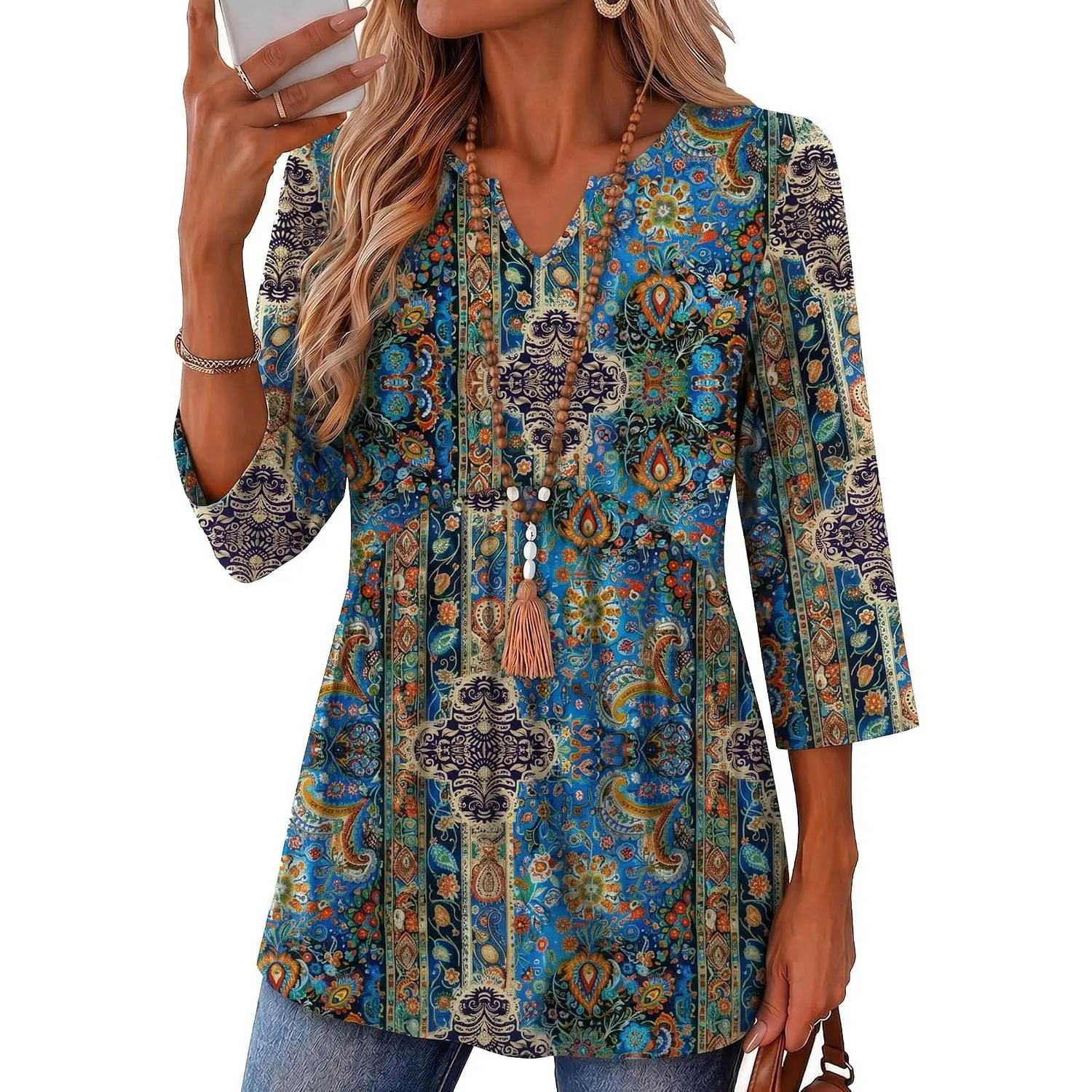 Blue Boho Print
