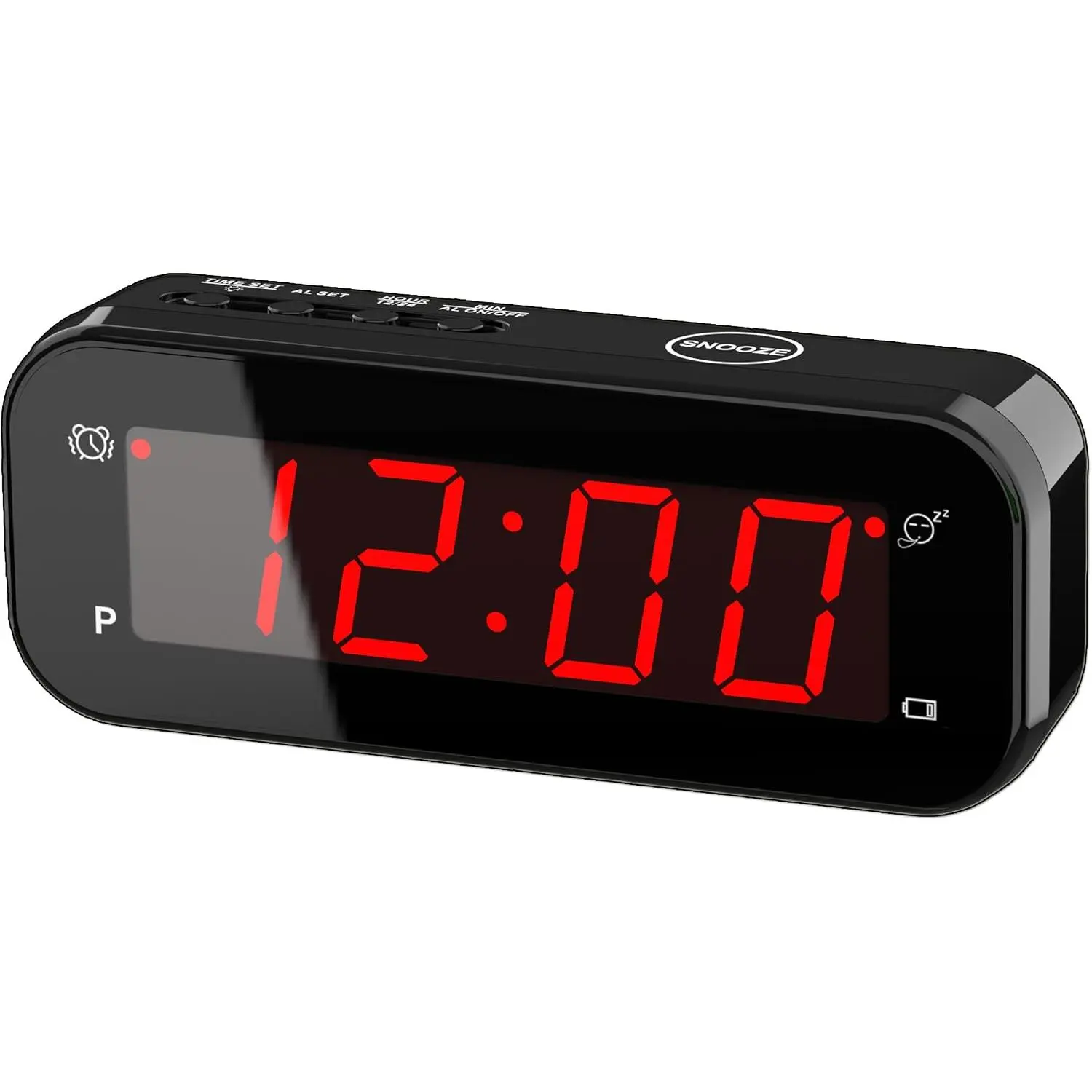 2-in-1 LED Digital  Clock with Indoor Thermometer | Flip to Show Temperature Display,  Operated, Adjustable Brightness, Snooze, Portable Size, Travel Clock