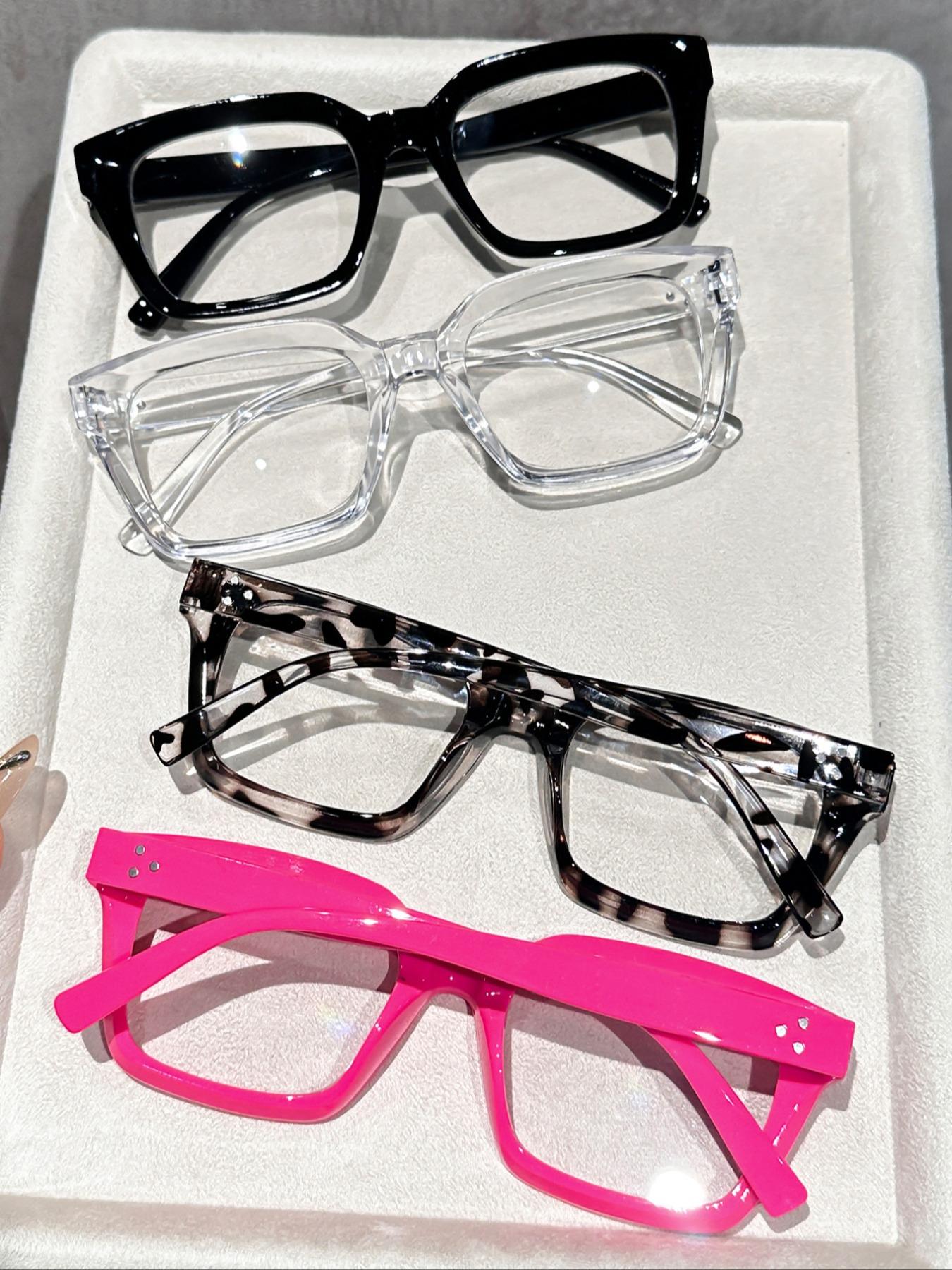 Unisex Simple Style Plain Color, Trendy Casual Stylish Square Frames Eyeglasses for Everyday Use, Fashion Accessories for Outdoor Activities