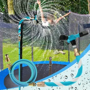 Trampoline Sprinkler for Kids Backyard Water Park Net Friendly Outdoor Game Toys Adjustable Summer Toys Included Accessories Tool (Blue)fidget toys