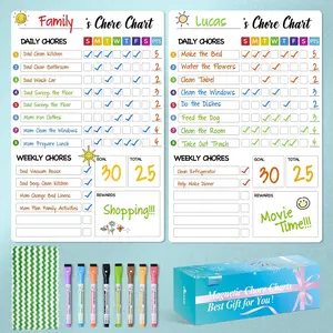 Chore Chart for  with 8 Markers, 2 Pack 8"x12" Dry Erase Chore Chart for Multiple , Behavior Chart for  at , Responsibility Chart for /Teens/Adults,  White Chore Board