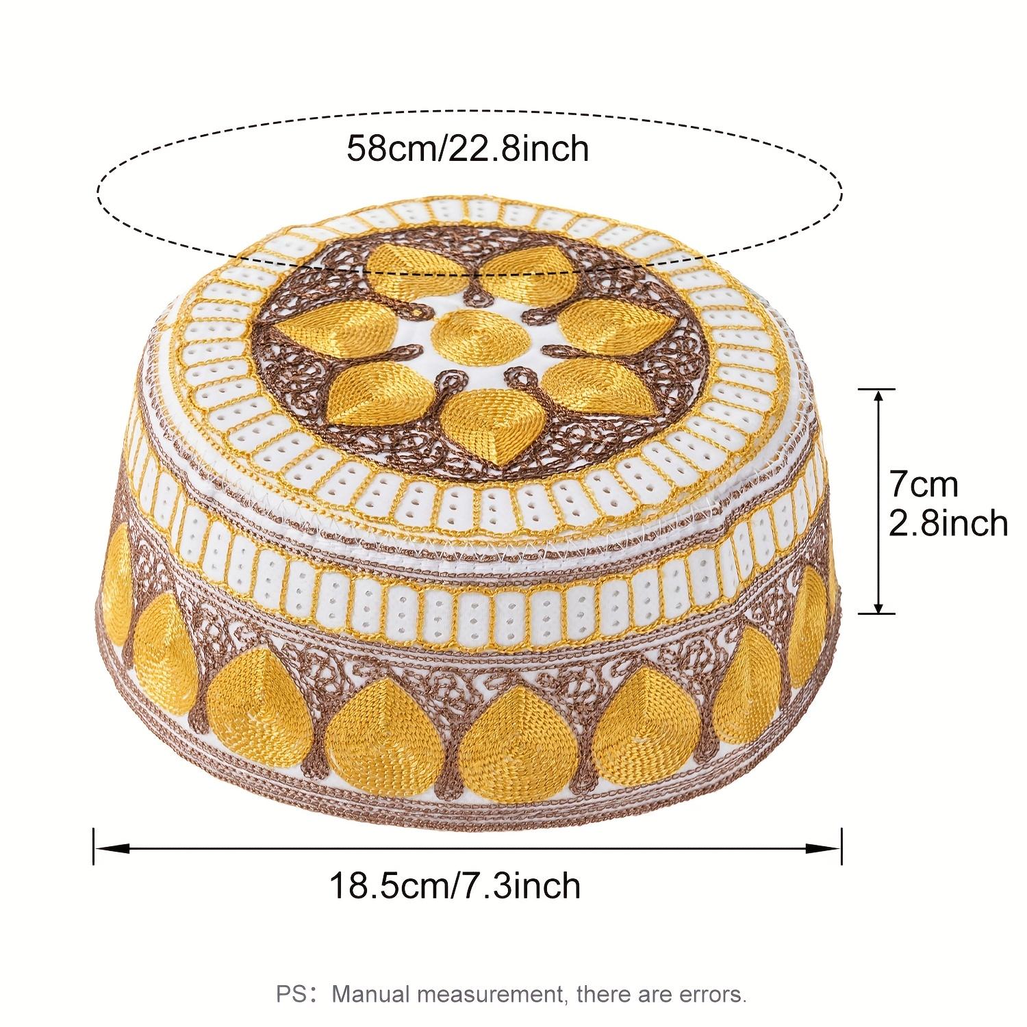 4pcs/set New Muslim Men Prayer Cap Hat Embroidery Leisure Cap Men Headscarf Turban Saudi Cap