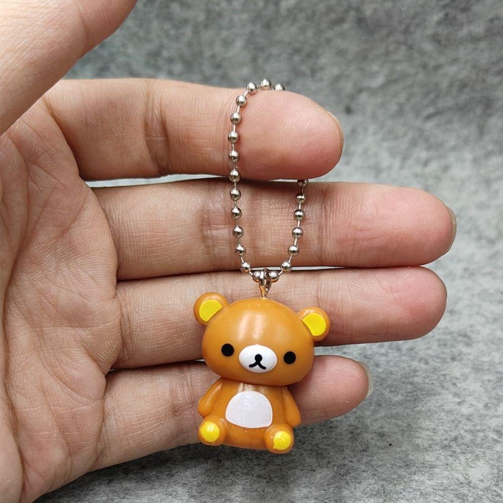 New Kawaii Style Rilakkuma Key Chain Cute DIY Lazybear Doll Couple Design Mini Bags Accessories